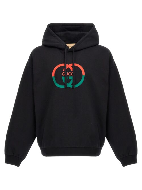 Logo print hoodie GUCCI Black