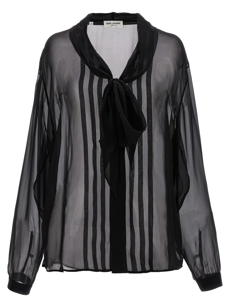 Transparent muslin shirt SAINT LAURENT Black