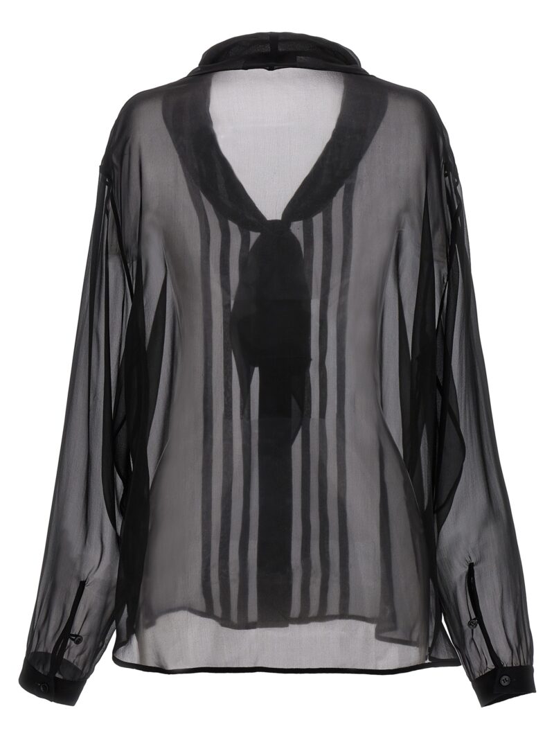 Transparent muslin shirt 745547Y065W1000 SAINT LAURENT Black