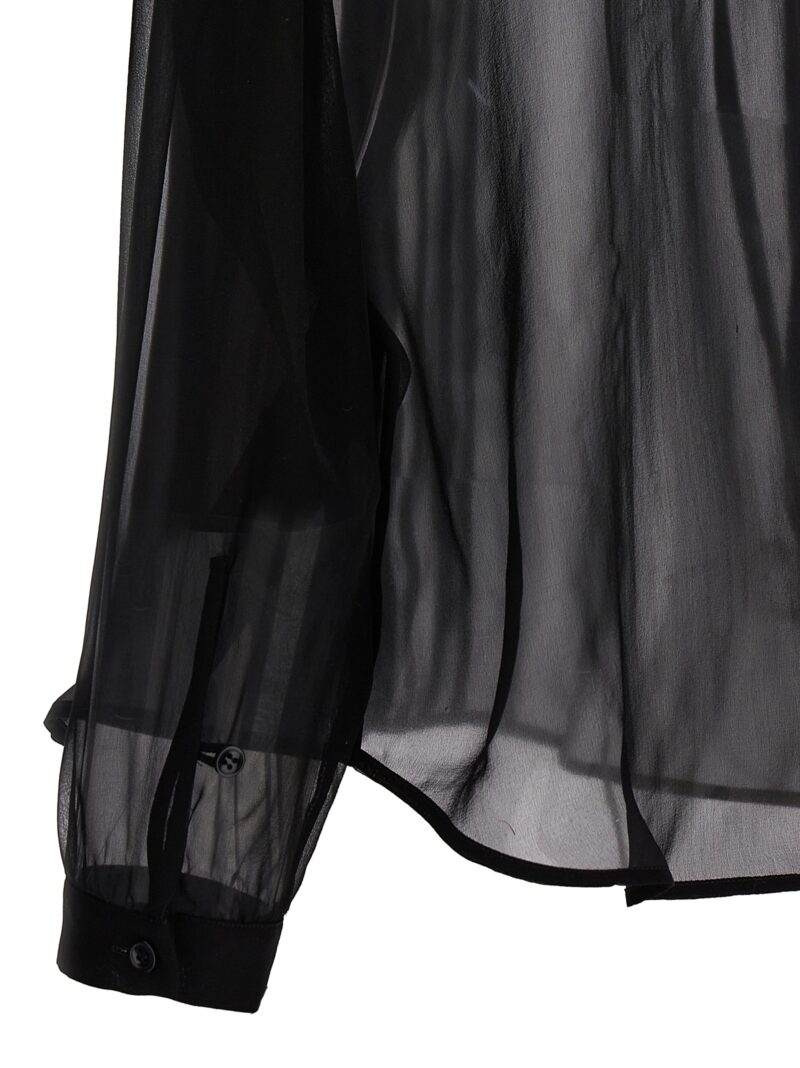 Transparent muslin shirt 100% silk SAINT LAURENT Black