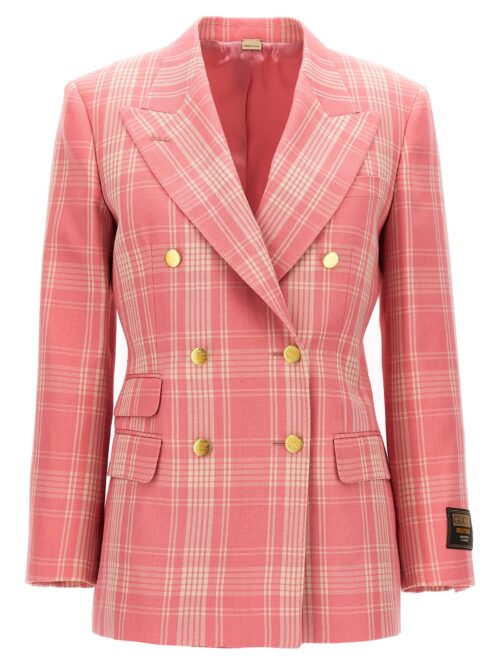 Check double-breasted blazer GUCCI Pink