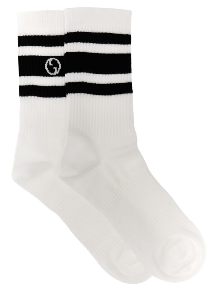 Nastro Web logo socks GUCCI White/Black