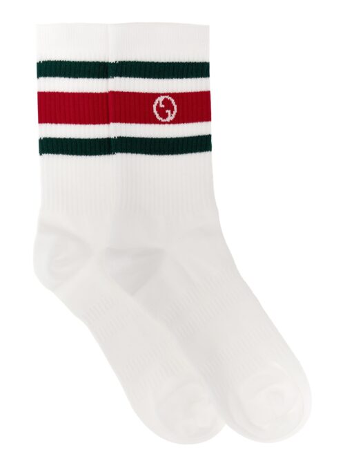 Nastro Web logo socks GUCCI White