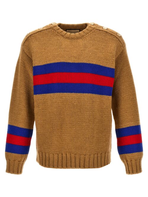 Web ribbon sweater GUCCI Beige