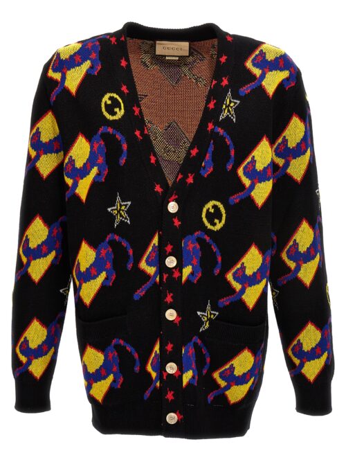 Patterned jacquard cardigan GUCCI Multicolor