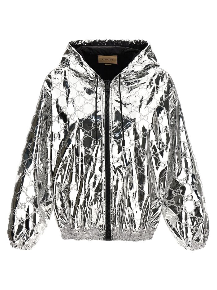 'GG' hooded jacket GUCCI Silver