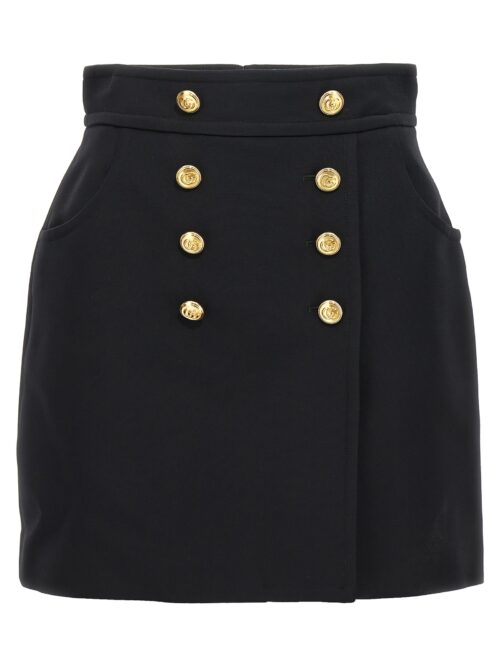 Logo button skirt GUCCI Black