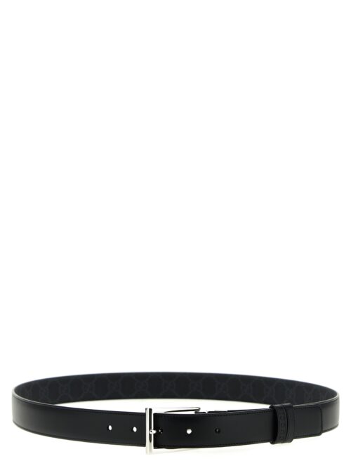 Rectangular buckle reversible belt GUCCI Black