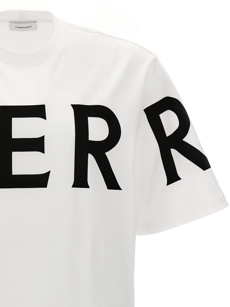 Logo print T-shirt Man FERRAGAMO White/Black