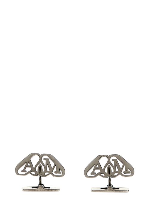 'Logo Seal' cufflinks ALEXANDER MCQUEEN Silver