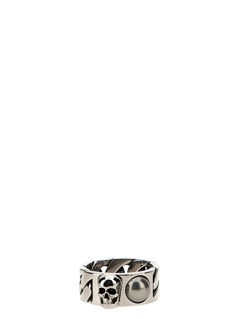 'Perla Skull' ring ALEXANDER MCQUEEN Silver