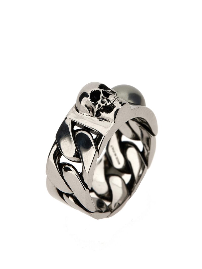 'Perla Skull' ring Man ALEXANDER MCQUEEN Silver