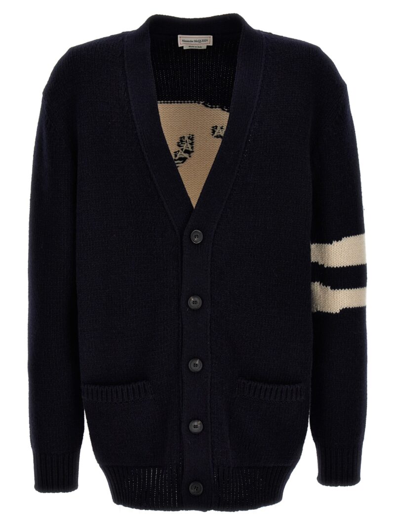 'Skull' cardigan ALEXANDER MCQUEEN Blue