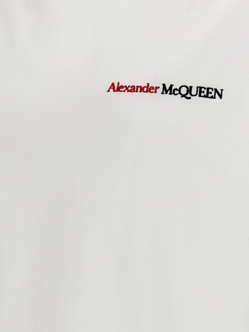 Logo embroidery t-shirt 100% cotton ALEXANDER MCQUEEN White