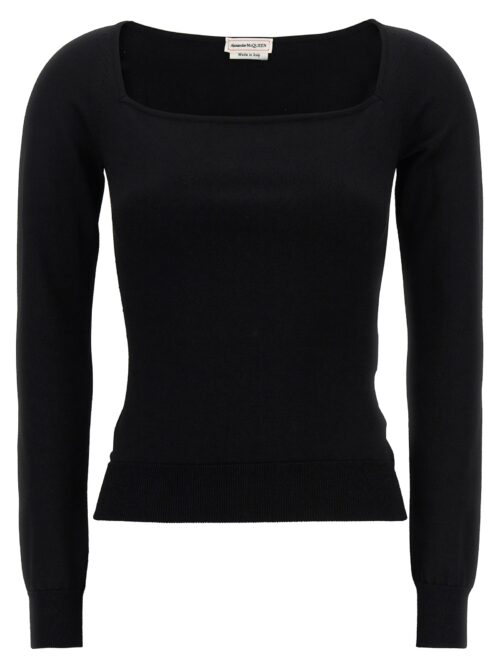 Square neckline top ALEXANDER MCQUEEN Black