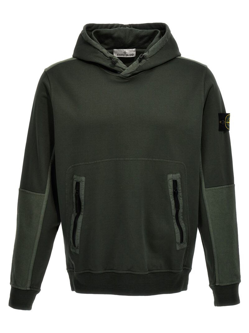 Logo badge hoodie STONE ISLAND Green