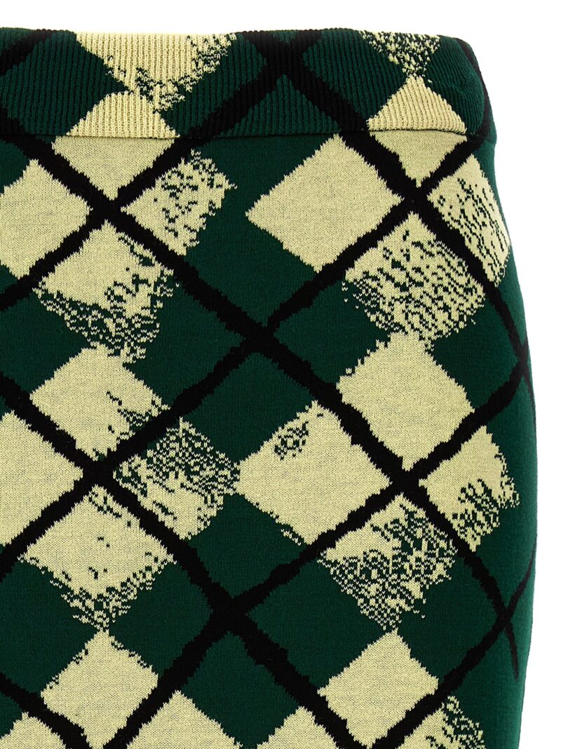 Argyle pattern skirt Woman BURBERRY Green