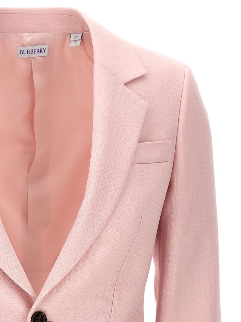 Single-breasted tailored blazer Woman BURBERRY Pink