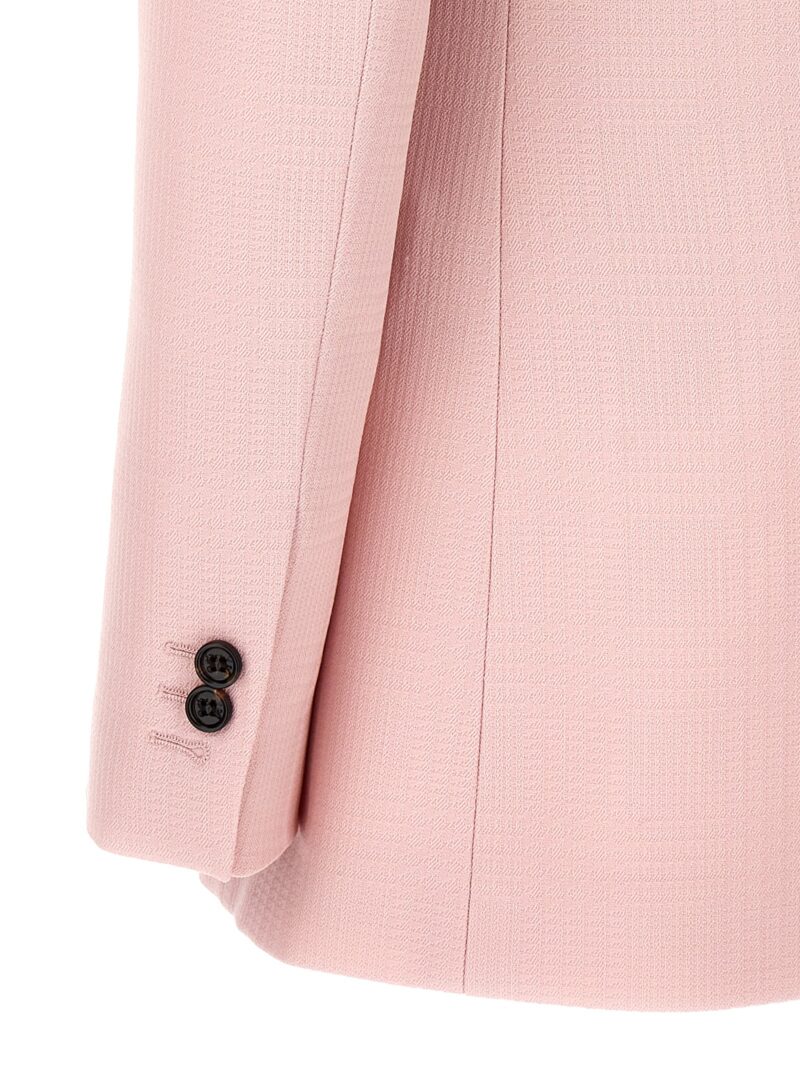 Single-breasted tailored blazer 100% virgin wool BURBERRY Pink