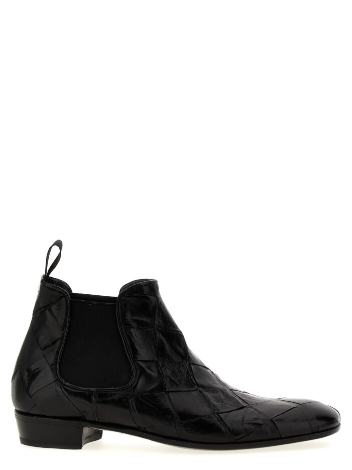 Braided leather ankle boots LIDFORT Black