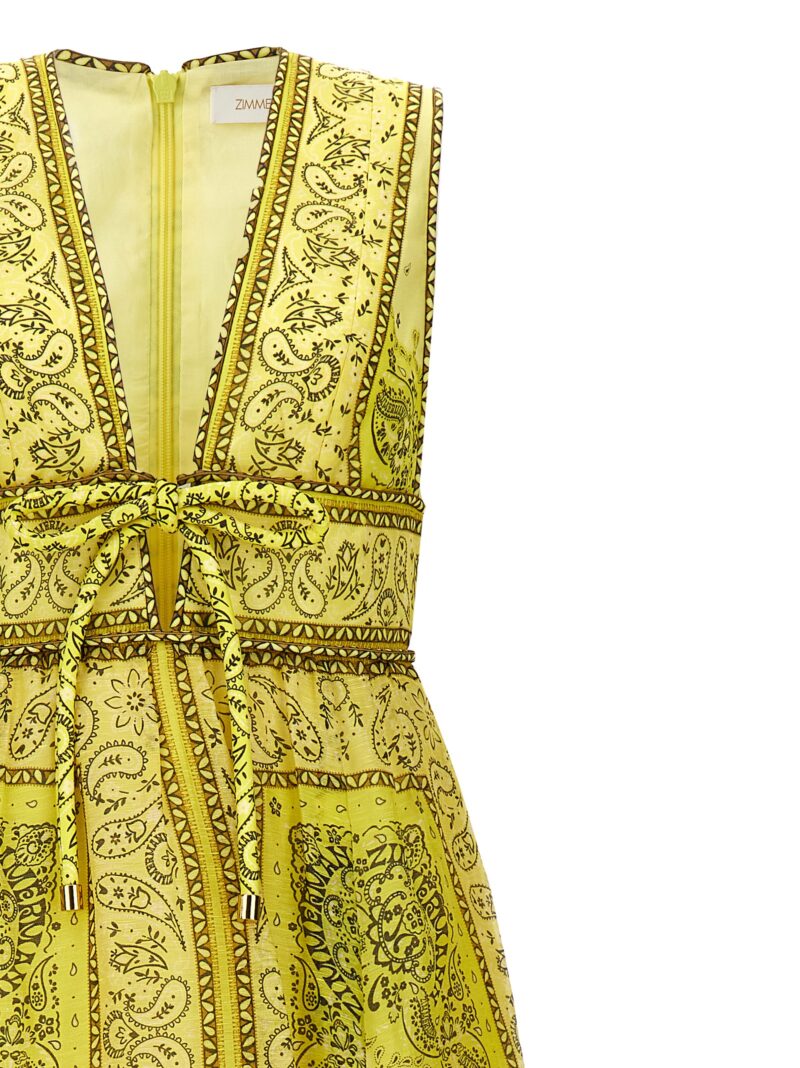 'Matchmaker Bow Long' dress Woman ZIMMERMANN Yellow