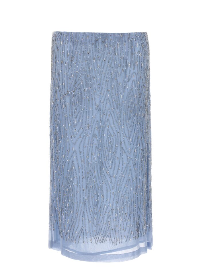 sequins and beads skirt P.A.R.O.S.H. Light Blue