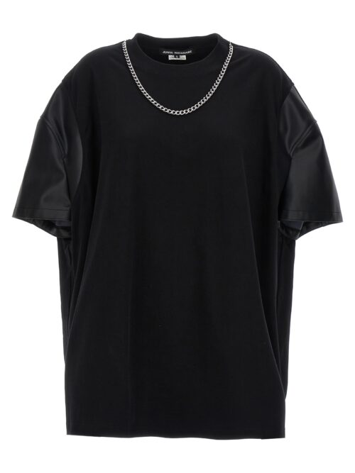 Eco-leather sleeve t-shirt JUNYA WATANABE Black