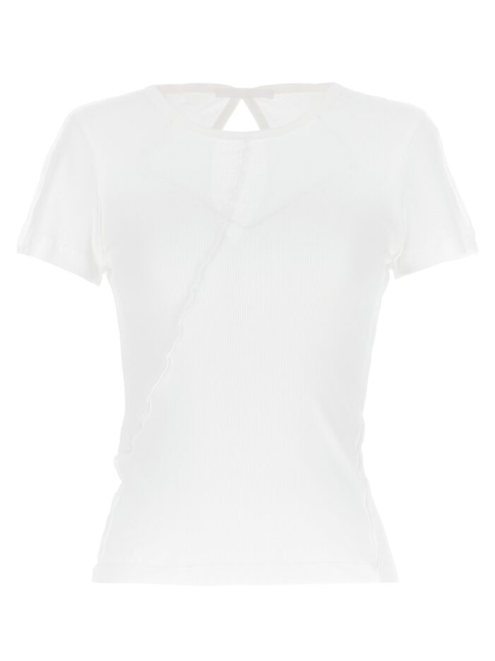 Cut-out ribbed t-shirt HELMUT LANG White