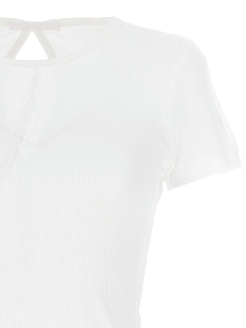Cut-out ribbed t-shirt Woman HELMUT LANG White