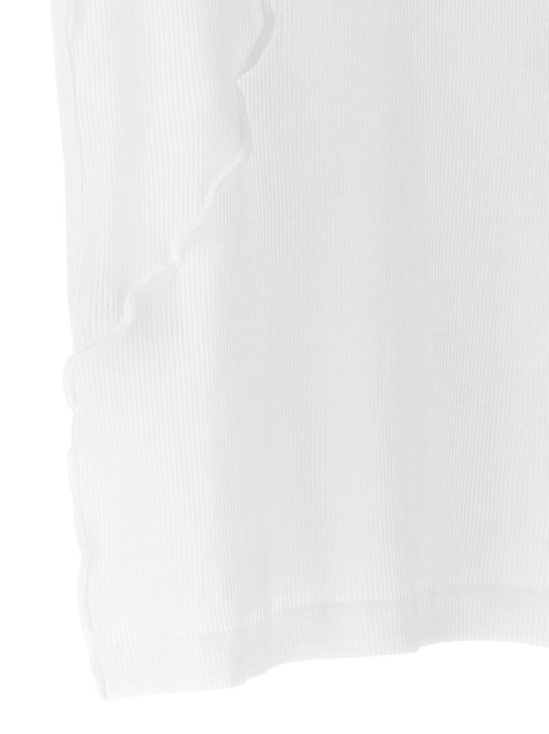 Cut-out ribbed t-shirt 100% cotton HELMUT LANG White