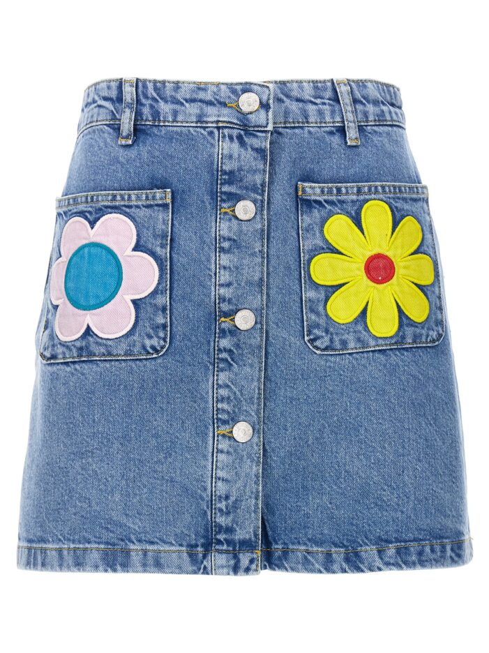 Floral embroidery skirt MO5CH1NO JEANS Light Blue