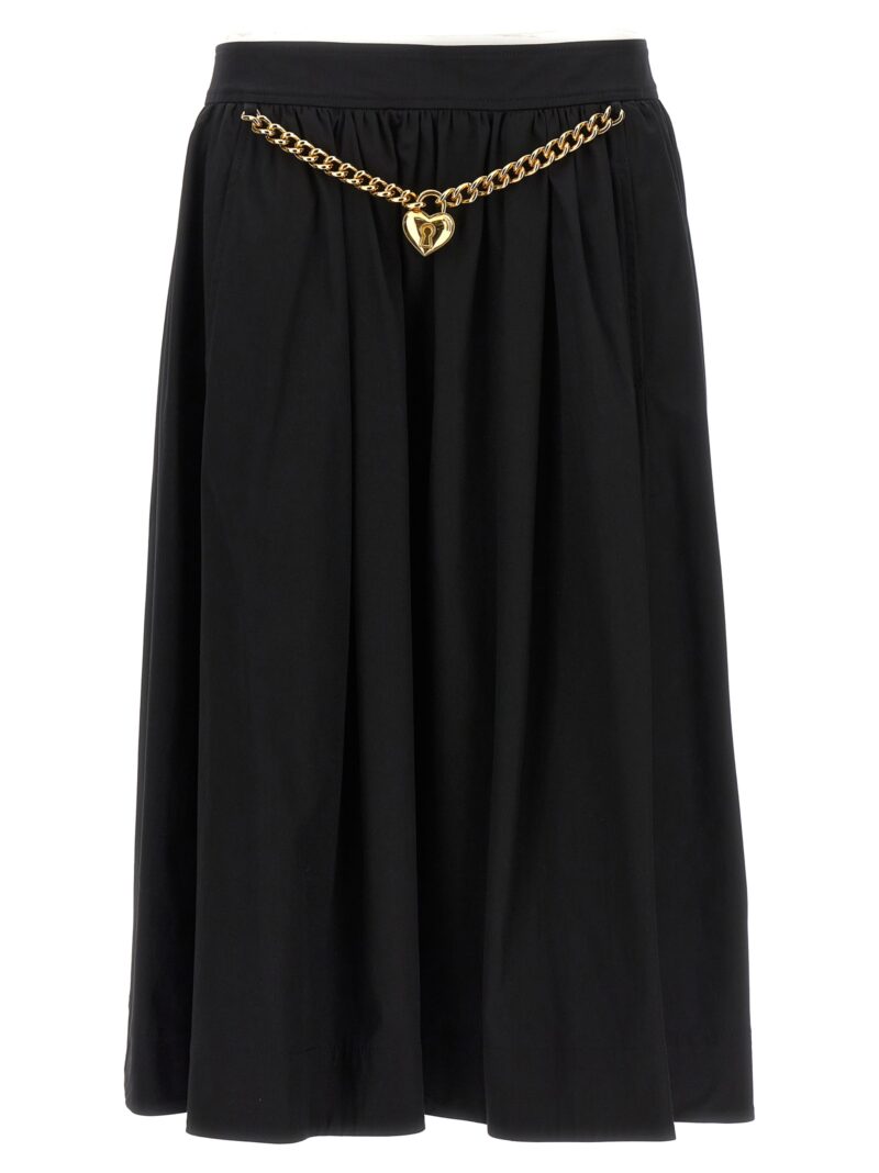 Pleated midi skirt MOSCHINO Black