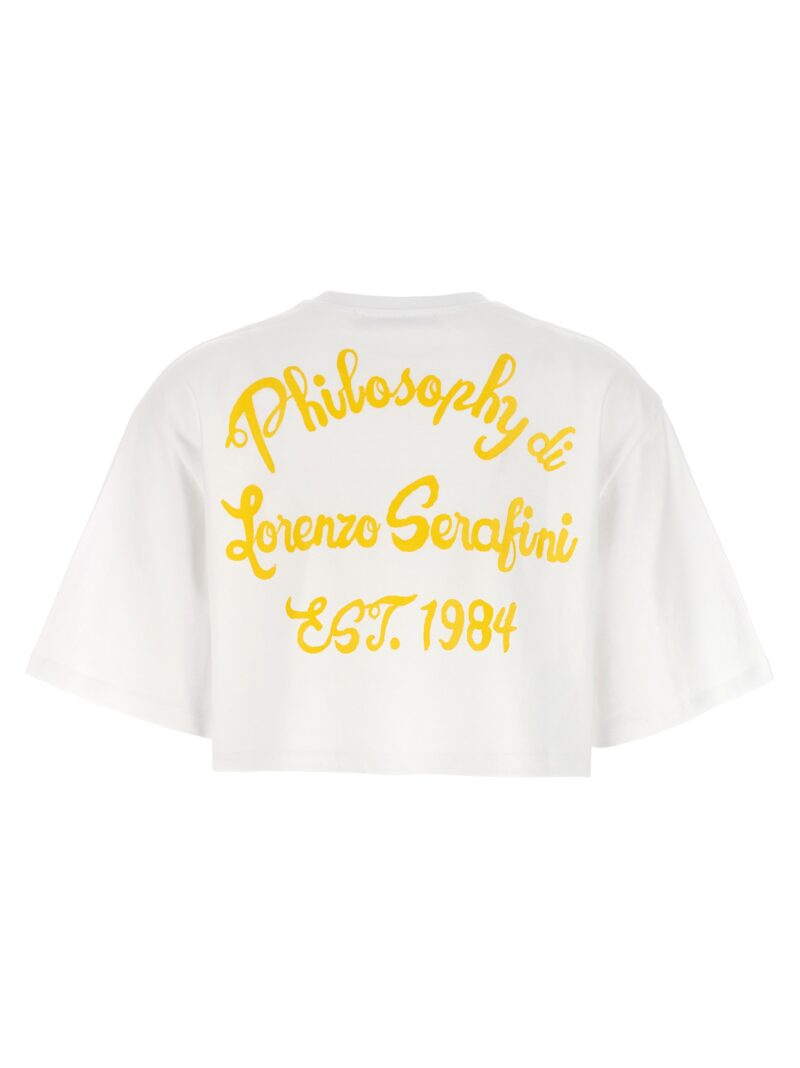 Logo print cropped T-shirt A070207561033 PHILOSOPHY White