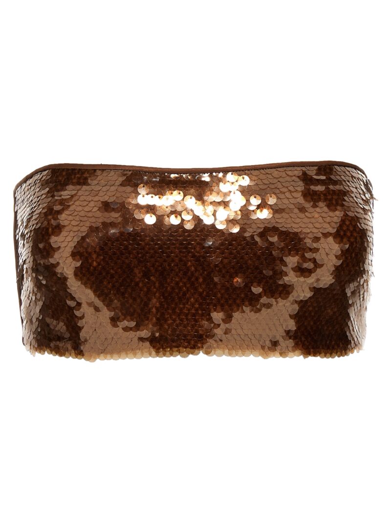 Sequin top ALBERTA FERRETTI Brown