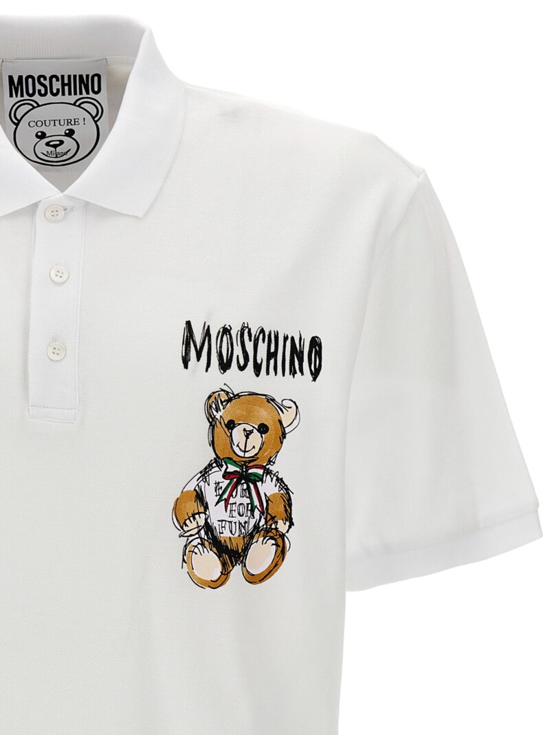 'Archive teddy' polo shirt Man MOSCHINO White