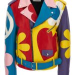 Multicolor biker jacket MO5CH1NO JEANS Multicolor