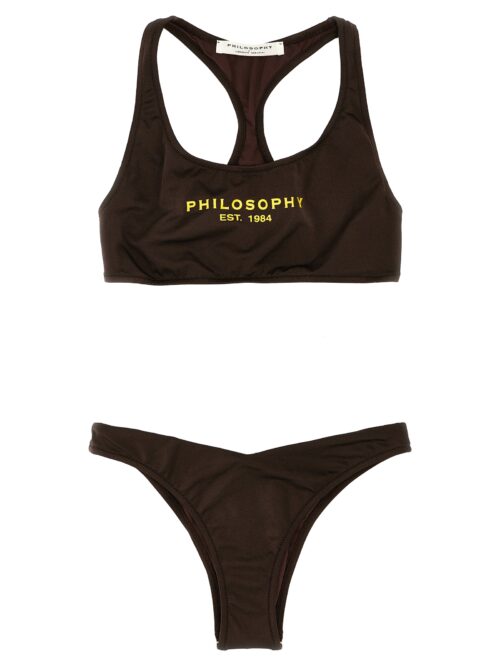 Logo print bikini PHILOSOPHY Brown