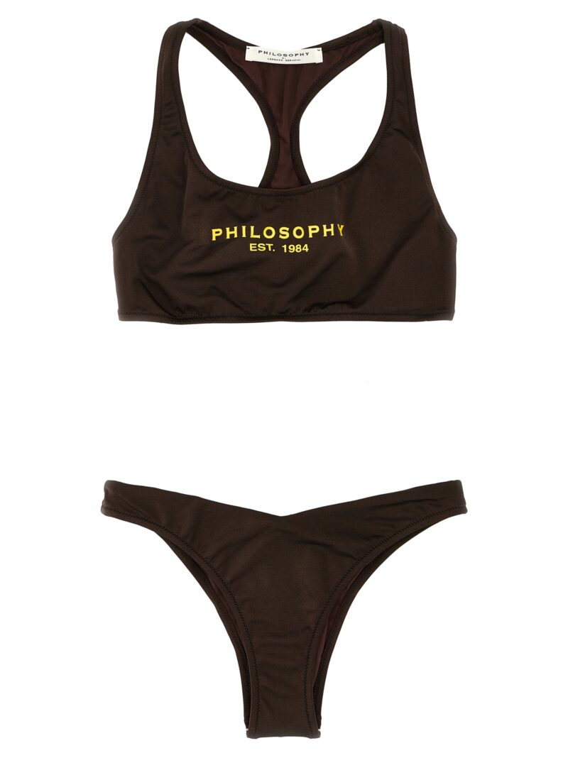 Logo print bikini PHILOSOPHY Brown