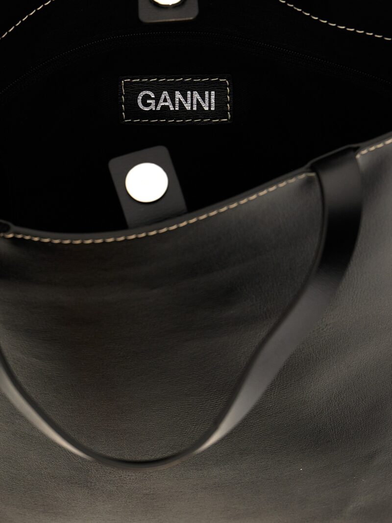 'Banner Medium' shopping bag Spring Summer 2024 GANNI Black