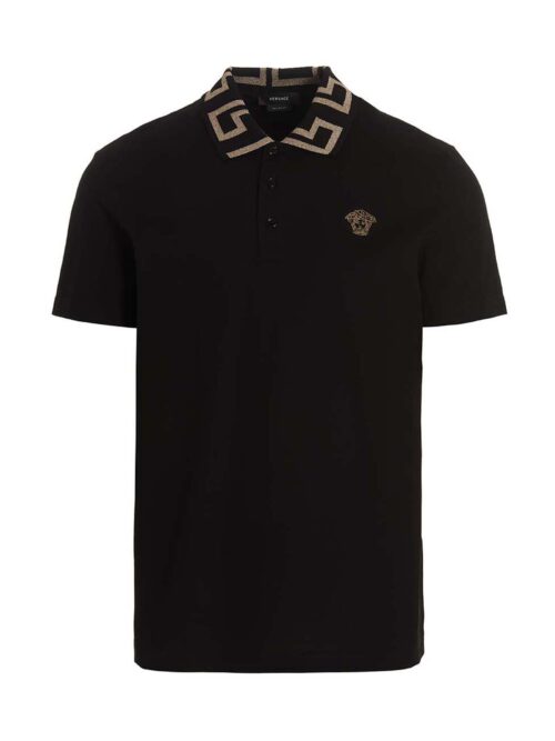 'Greca' polo shirt VERSACE Black