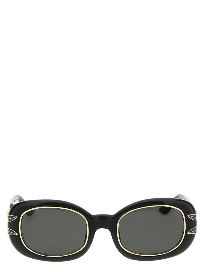 'Acetate & Metal Oval' sunglasses CASABLANCA Black