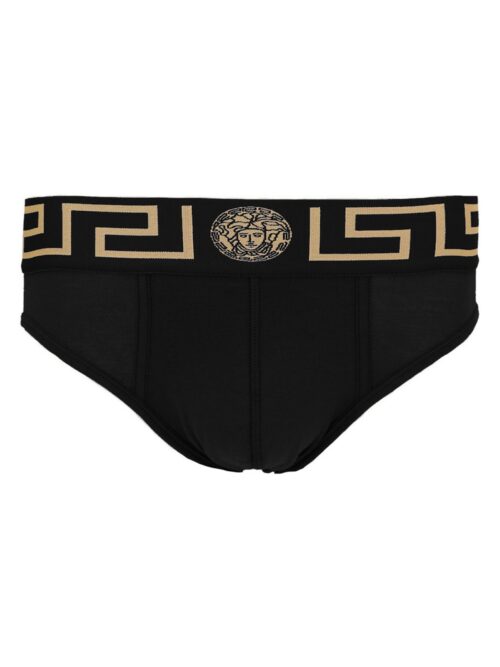 Logo elastic briefs VERSACE Black