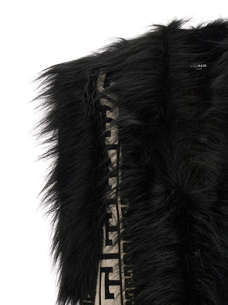 Monogram long vest Woman BALMAIN White/Black