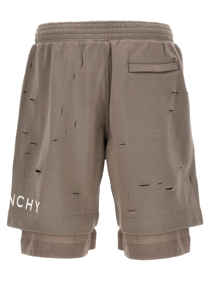 Destroyed effect bermuda shorts BM51613Y8Y281 GIVENCHY Gray