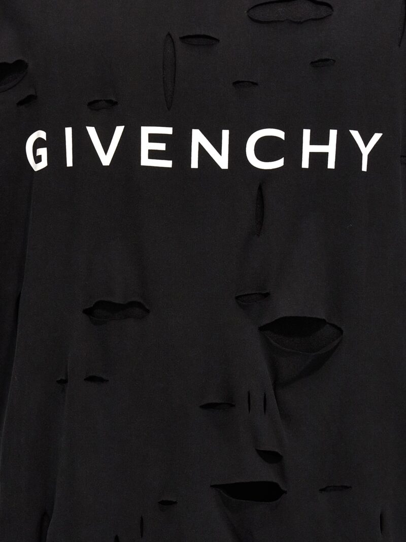 Destroyed effect t-shirt 100% cotton GIVENCHY Black