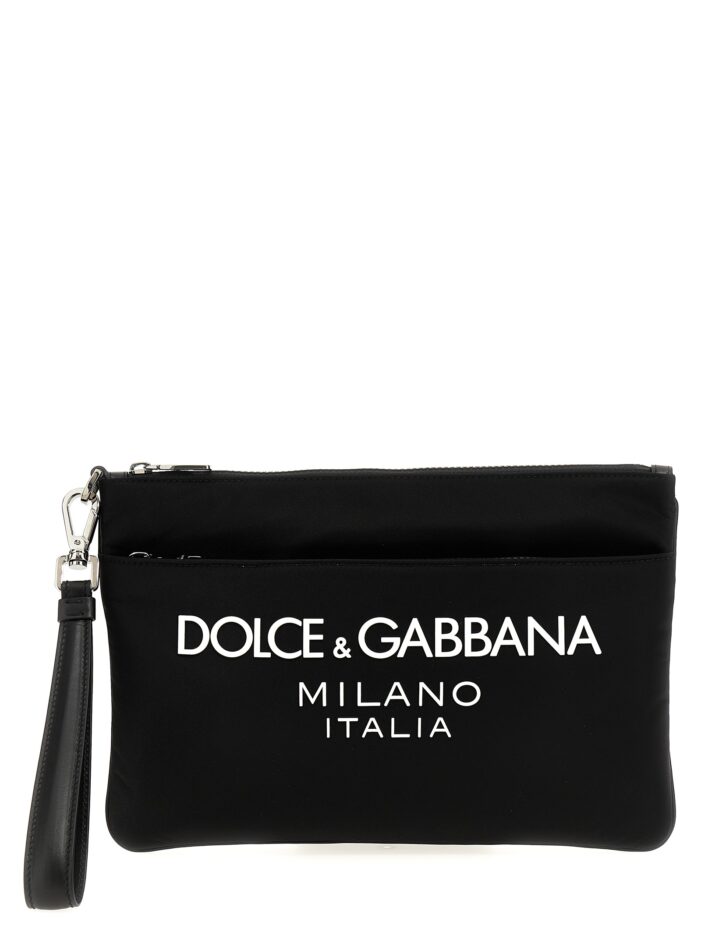 Logo print clutch bag DOLCE & GABBANA White/Black