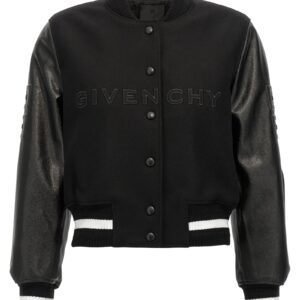 Cropped logo bomber jacket GIVENCHY White/Black