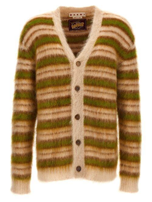 Striped mohair cardigan MARNI Multicolor