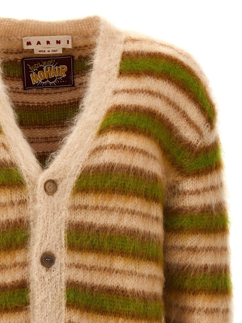 Striped mohair cardigan Man MARNI Multicolor