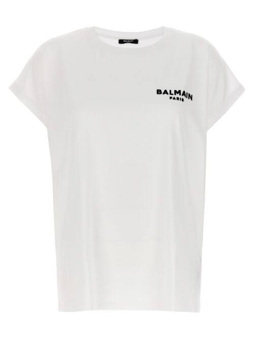 Flocked logo T-shirt BALMAIN White/Black